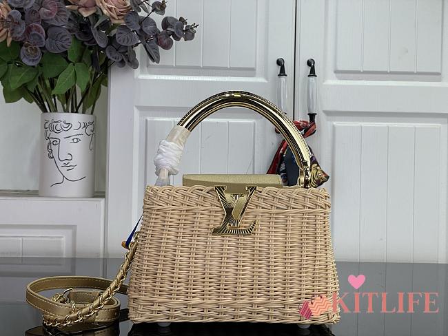 Kitlife Louis Vuitton Capucines Mini Handbag Natural M28544 14x21x8cm - 1