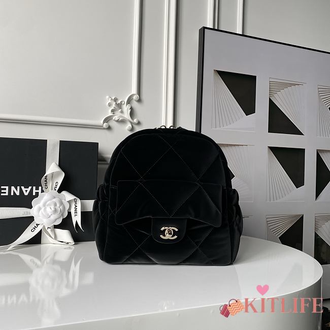 Kitlife Chanel Coco Neige Backpack Bag Black AS5679 25×25×10cm - 1