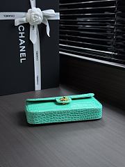 Kitlife Chanel 26A Chain Bag with Green Crocodile Pattern AS6340 22x12x4cm - 2