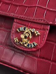 Kitlife Chanel 26A Chain Bag with Red Crocodile Pattern AS6340 22x12x4cm - 4
