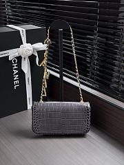 Kitlife Chanel 26A Chain Bag with Gray Crocodile Pattern AS6340 22x12x4cm  - 6