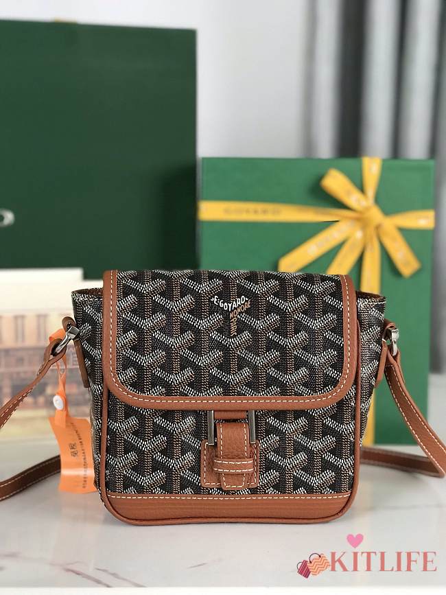 Kitlife Goyard Goyardine Grand Bleu Bag Brown & Black 16x14x6cm  - 1