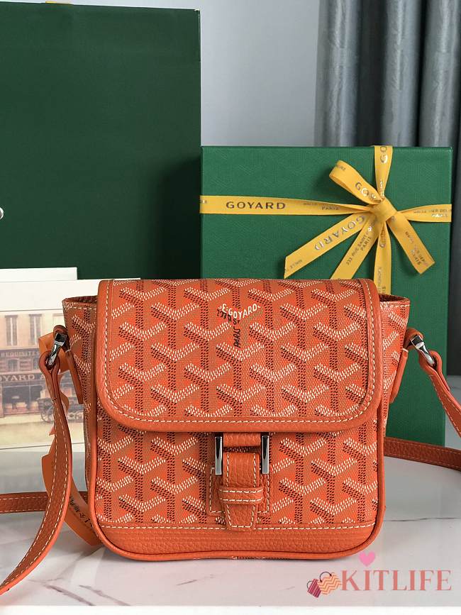 Kitlife Goyard Goyardine Grand Bleu Bag Orange 16x14x6cm - 1