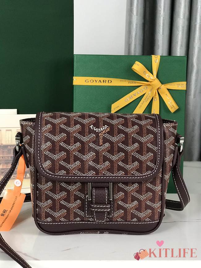 Kitlife Goyard Goyardine Grand Bleu Bag Burgundy 16x14x6cm  - 1