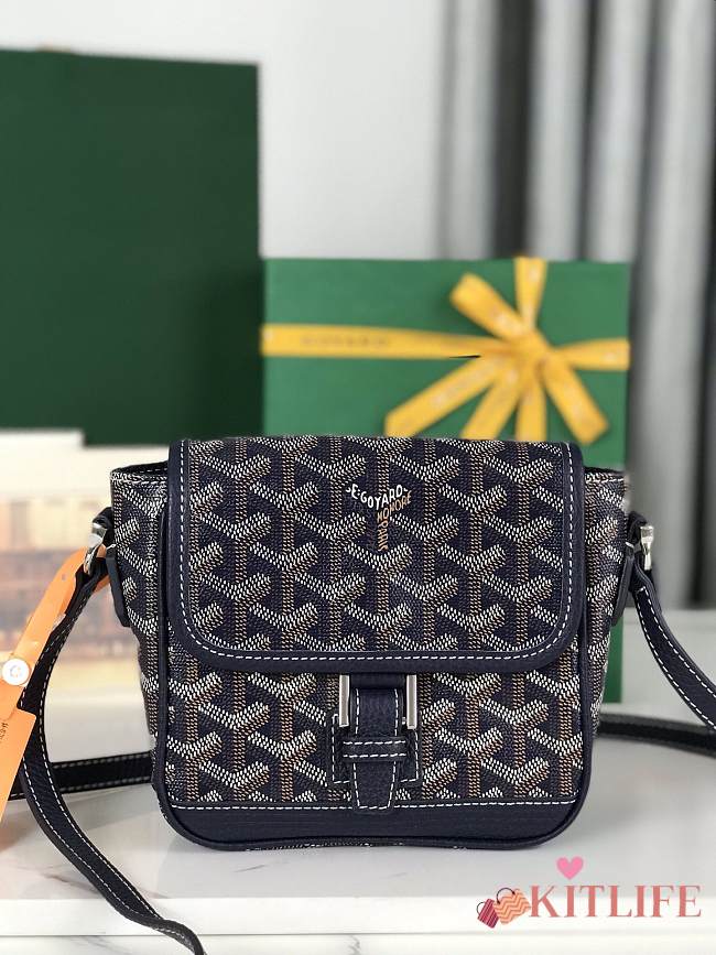 Kitlife Goyard Goyardine Grand Bleu Bag Dark Blue 16x14x6cm  - 1