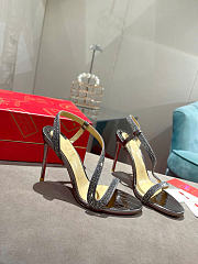 Kitlife Christian Louboutin Crystal-embellished Heeled Sandals Gray 100mm - 1
