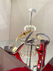 Kitlife Christian Louboutin Crystal-embellished Heeled Sandals Gray 100mm - 2