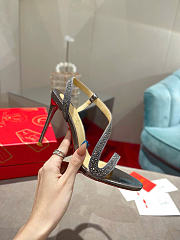 Kitlife Christian Louboutin Crystal-embellished Heeled Sandals Gray 100mm - 3