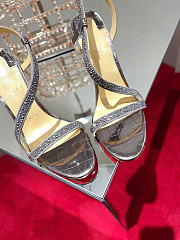 Kitlife Christian Louboutin Crystal-embellished Heeled Sandals Gray 100mm - 5