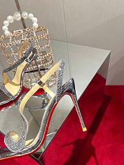 Kitlife Christian Louboutin Crystal-embellished Heeled Sandals Gray 100mm - 6