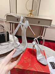 Kitlife Christian Louboutin Crystal-embellished Heeled Sandals Silver 100mm  - 6