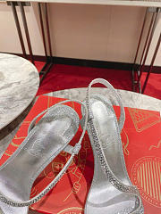 Kitlife Christian Louboutin Crystal-embellished Heeled Sandals Silver 100mm  - 3