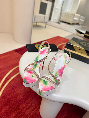 Kitlife Christian Louboutin Rosalie Alta Strass Botanica 150mm Sandals Multicolor 