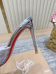 Kitlife Christian Louboutin Me Dolly Strass 105mm Mules Suede and strass Silver  - 6