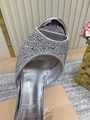 Kitlife Christian Louboutin Me Dolly Strass 105mm Mules Suede and strass Silver  - 5