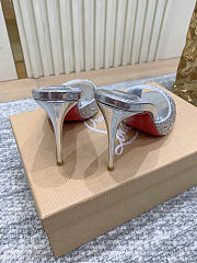 Kitlife Christian Louboutin Me Dolly Strass 105mm Mules Suede and strass Silver  - 3