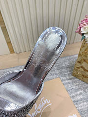 Kitlife Christian Louboutin Me Dolly Strass 105mm Mules Suede and strass Silver  - 2