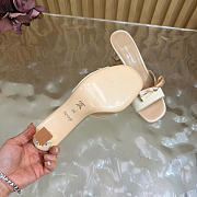 Kitlife Louis Vuitton Cube Mules Beige Satin Heel 6.5cm - 3