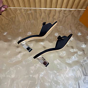 Kitlife Louis Vuitton Cube Mules Black Satin Heel 6.5cm - 5