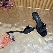 Kitlife Louis Vuitton Cube Mules Black Satin Heel 6.5cm - 4