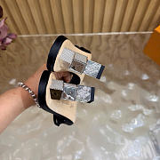 Kitlife Louis Vuitton Cube Mules Black Satin Heel 6.5cm - 2