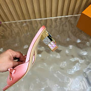 Kitlife Louis Vuitton Cube Mules Pink Satin Heel 6.5cm - 4