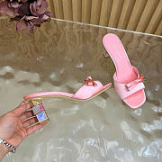 Kitlife Louis Vuitton Cube Mules Pink Satin Heel 6.5cm - 3