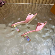 Kitlife Louis Vuitton Cube Mules Pink Satin Heel 6.5cm - 2