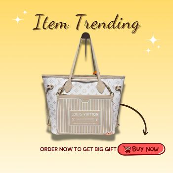 Kitlife Louis Vuitton Neverfull Inside Out MM Bag Dune & Hazelnut M25665 31x28x14cm