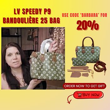 Kitlife Louis Vuitton Speedy P9 Bandoulière 25 Bag Green M15241 25x15x15cm 