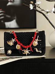 Kitlife Chanel Small Flap Bag Coco Pendant Badge in Black 14x21x6cm - 1