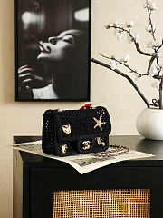 Kitlife Chanel Small Flap Bag Coco Pendant Badge in Black 14x21x6cm - 5
