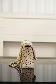 Kitlife Chanel Pony Hair Cheetah Printed Creative Fabrics Flap Light Beige Black 25cm - 3