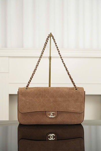 Kitlife Chanel Suede Calfskin Small Souplissimo Maxi Flap Bag Brown 19.5x32x10cm