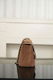 Kitlife Chanel Suede Calfskin Small Souplissimo Maxi Flap Bag Brown 19.5x32x10cm - 3