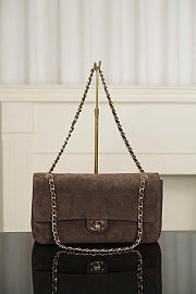 Kitlife Chanel Suede Calfskin Small Souplissimo Maxi Flap Bag Dark Brown 19.5x32x10cm  - 1