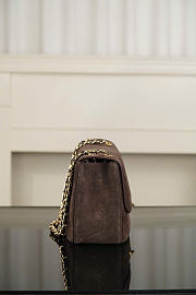 Kitlife Chanel Suede Calfskin Small Souplissimo Maxi Flap Bag Dark Brown 19.5x32x10cm  - 2