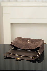 Kitlife Chanel Suede Calfskin Small Souplissimo Maxi Flap Bag Dark Brown 19.5x32x10cm  - 3