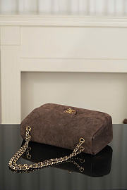 Kitlife Chanel Suede Calfskin Small Souplissimo Maxi Flap Bag Dark Brown 19.5x32x10cm  - 5