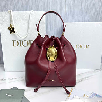 Kitlife Dior Cruise Bucket Bag Burgundy 24x27x12.5cm