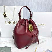 Kitlife Dior Cruise Bucket Bag Burgundy 24x27x12.5cm - 4