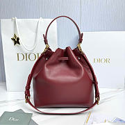 Kitlife Dior Cruise Bucket Bag Burgundy 24x27x12.5cm - 2