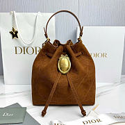 Kitlife Dior Cruise Bucket Bag Brown Suede 24x27x12.5cm  - 1