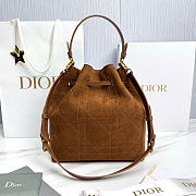 Kitlife Dior Cruise Bucket Bag Brown Suede 24x27x12.5cm  - 4