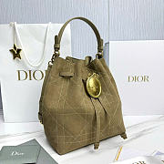 Kitlife Dior Cruise Bucket Bag Green Suede 24x27x12.5cm - 4