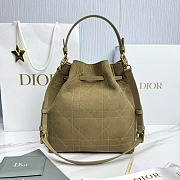 Kitlife Dior Cruise Bucket Bag Green Suede 24x27x12.5cm - 3