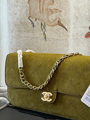 Kitlife Chanel Suede Calfskin Small Souplissimo Maxi Flap Bag Green 19.5x32x10cm - 3
