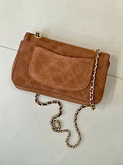 Kitlife Chanel 26A Suede Calfskin Maxi Flap Bag Dark Brown 13x20x6cm - 5
