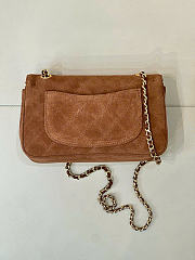Kitlife Chanel 26A Suede Calfskin Maxi Flap Bag Dark Brown 13x20x6cm - 4