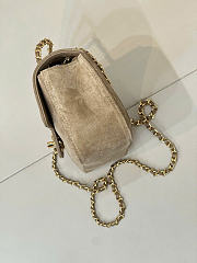 Kitlife Chanel 26A Suede Calfskin Maxi Flap Bag Beige 13x20x6cm - 6